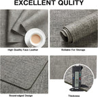 Chrysameld Vinyl Placemats Set of 8 - Faux Leather 100% Waterproof Oil-Proof Wipeable PU Place Mats, Heat Resistant Anti Slip Reversible Table Mats for Indoor & Outdoor Use,(17×12Inch, Light Grey)