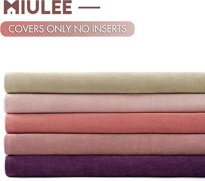MIULEE Plum Purple Chenille Couch Throw Pillow Covers, 18x18 | Set of 2 - Image 6