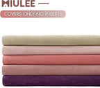 MIULEE Plum Purple Chenille Couch Throw Pillow Covers, 18x18 | Set of 2 - Image 6