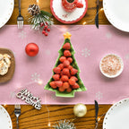 Artoid Mode Xmas Trees Snowflakes Pink Merry Christmas Table Runner, Winter Seasonal Kitchen Dining Table Decoration for Home Party Decor 13x108 Inch