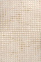 nuLOOM 7'6' x 9'6' Cozy Plush Area Rug, Machine Washable, Non-Slip, Soft Fluffy Shag Carpet for Living Room Bedroom Kids Room Nursery Home Decor, Jeni Beige