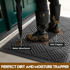 Front Door Mat, Heavy Duty Waterproof Doormat 47.5"x35.5", Stain Fade Resistant - Image 2