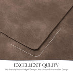 MOSAYT Vinyl Placemats Set of 4-12 X 17 Inch - Faux Leather 100% Waterproof Oil-Proof Wipeable PU Place Mats, Heat Resistant Reversible Table Mats for Kitchen, Dining, Outdoor (Brown)