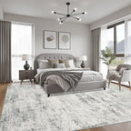 10x12 Area Rug Living Room: Modern Washable Indoor Soft Carpet Gray | - Image 3