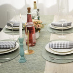 AHHFSMEI Placemats Set of 4 for Dining Table Washable Woven Vinyl Non-Slip 18x12 inches Placemat Heat-Resistant Durable Table Mats for Dining Table Easy to Clean (Sage Green, 4)