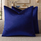 GIGIZAZA Royal Blue Velvet Throw Pillow Covers 24x24 Pack of 2 | Decorative by GIGIZAZAFocusingonhomedecoration