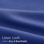 Classic Blue Linen Curtains Semi Sheer 96 Inches Long 2 Panels Set - Image 5