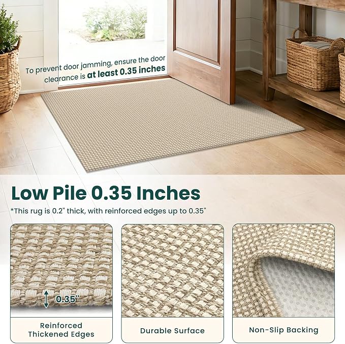 KOZYFLY Washable 4x5 Entry Woven Area Rug, Braided Throw Rugs - Image 4