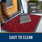OLANLY Front Door Mat Outside 59x23, All-Season Absorbent Rubber Doormat | Wine - Image 6