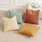 MIULEE Soft Corduroy Decorative Throw Pillow Covers Teal-Rust 20x20 | Set of 4 - Image 2