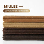 MIULEE Fall Corduroy Decorative Throw Pillow Covers Camel Brown 18x18 | Set of 4 - Image 7