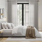 Light Gray Linen Curtains for Living Room 120 Inches Long Back Tab Light - Image 8