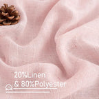 40 Inch Length Linen Curtains for Small Windows Over Silk 2 Panels | Semi Sheer - Image 2