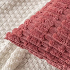 MIULEE Corduroy Decorative Throw Pillow Covers 20x20 Crimson Pack of 2 | Soft - Image 5