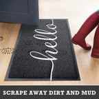 Black Door Mat Welcome Mats Outdoor Indoor Doormat - Image 7