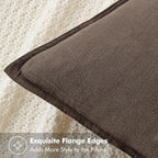 MIULEE Decorative Linen Pillow Covers 18x18 Inch Coffee | Boho Farmhouse​ ​Fall - Image 2