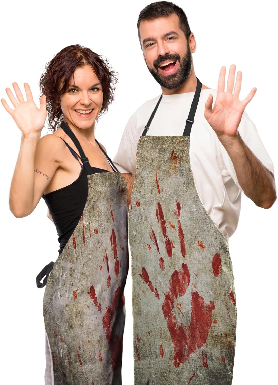 Baking Apron for Women Bloody Handprint Grungy Wall Kitchen Aprons for Men for Kitchen Cooking Restaurant BBQ Painting Crafting 27” (W) x 31” (H), Waterproof Apron