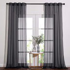 NICETOWN Living Room Sheer Curtains 108 inch Long, Eyelet Top Voile Textured by NICETOWN