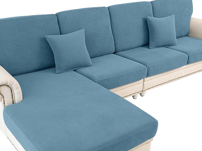 LA MEACK Couch Cushion Covers Seat Cushion Cover Stretch Couch Cover Separate by LA+MEACK
