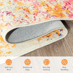 Rugflix 5x8 Area Rugs for Living Room, Washable Colorful Rainbow Large Rug | - Image 8