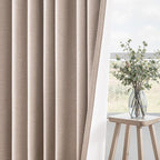Natural Beige blackout curtains 84 inch Long 2 Panels 100% Blackout Linen - Image 6