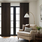 90 Inch Dark Chocolate Linen Pinch Pleat Memory Shaped Semi Sheer Curtains | - Image 7