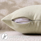 MIULEE Cream Chenille Couch Throw Pillow Covers, 20x20 | Set of 2, Soft - Image 3