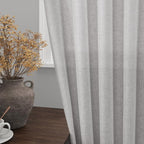 Grey Linen Curtains 108 Inches Long 2 Panels Set - Image 2