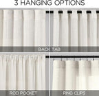 Cream Semi Sheer Linen Curtains 102 Inch Long Curtains Back Tab Rod Pocket 2 - Image 3