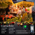 Icicle Christmas Lights Outdoor, 66FT 640 LED Icicle Lights for Outside with 8 Modes Timers, Waterproof Plug in Connectable String Light for House Yard Patio Eave Wedding Decorations, Warm White