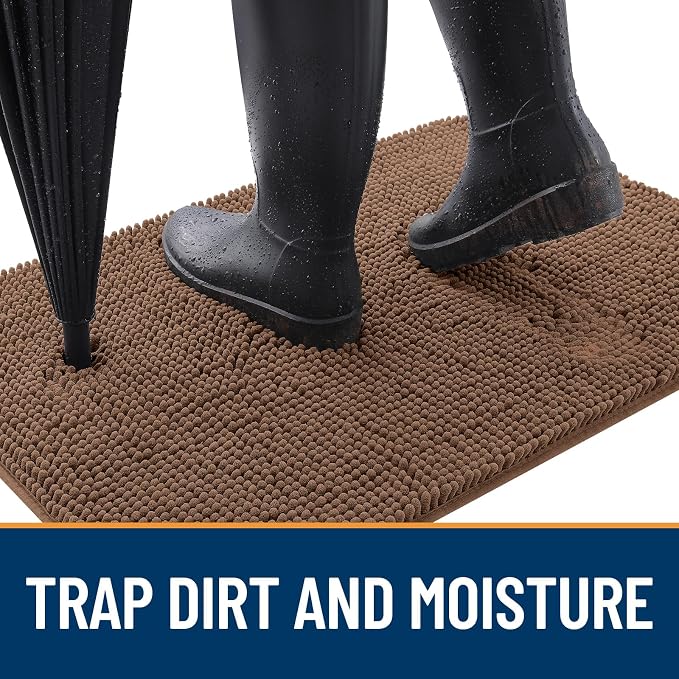 OLANLY Dog Door Mat for Muddy Paws 59x32, Super Absorbent Chenille Mud Mat | - Image 2
