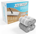 JOYMOOP Flat Mop Pads, Microfiber Mop Cleaning Pads, Washable Pads, Pads Replacement for JOYMOOP Flat Mop or Mop Bucket Set, Pack of 4 Refills 15inch - Grey and Stripe