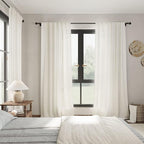 Cream Natural Linen Curtains 90 Inch Length 2 Panels Set - Image 7