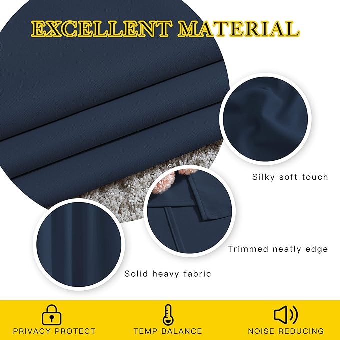 NICETOWN Room Darkening Curtains Blackout 36 inch Curtains - Image 4