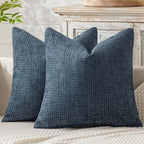MIULEE Decorative Couch Throw Pillow Covers 16x16 Inch Navy Blue 2 Pack | by MIULEE