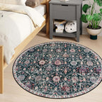Lahome Moroccan Washable Round Rugs, Non-Slip Soft Round Rug 4ft Ultra-Thin | - Image 4