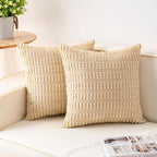 Aegero Pack of 2 Corduroy Decorative Throw Pillow Covers 26x26 Inch by Unknown