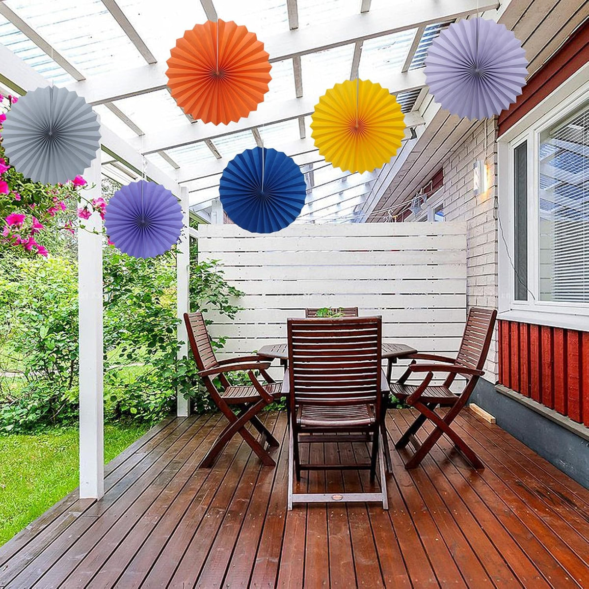 Gray Party Decorations,Wedding Decorations for Party Events Accessories,Anniversary Decorations,Birthday Decorations for Men,16in Hanging Paper Fans 30 Color DIY Set(Gray)