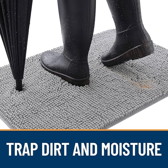 OLANLY Dog Door Mat for Muddy Paws 45x27, Super Absorbent Chenille Mud Mat | - Image 2