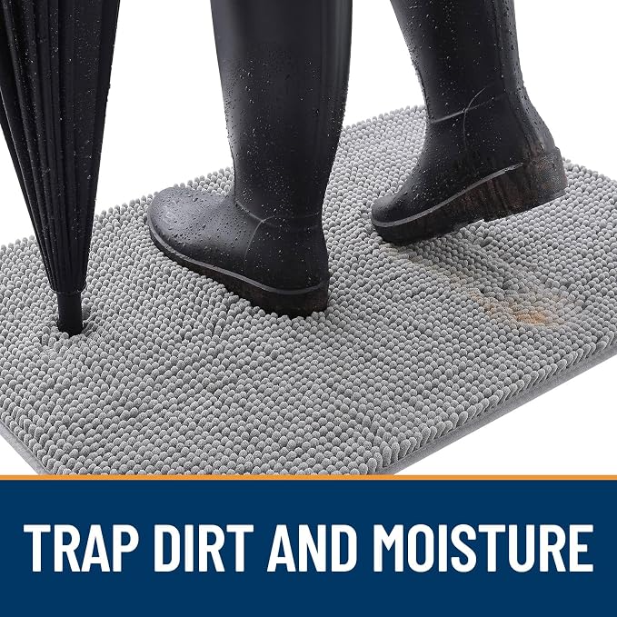 OLANLY Dog Door Mat for Muddy Paws 44x24, Super Absorbent Chenille Mud Mat | - Image 2