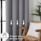 Simplebrand Ava Light Grey Short 36 Inches Blackout Curtain 2 Panels Set - Image 7