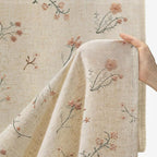 Floral Embroidered Light Filtering Curtains 96 Inch 2 Panels | Linen Blend - Image 5