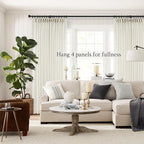 Topfinel 96 Inches Long Pinch Pleated Semi Sheer Curtains, Natural Linen - Image 6