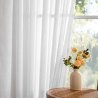 MYSKY HOME White Linen Curtains 96 Inches Long - Image 9
