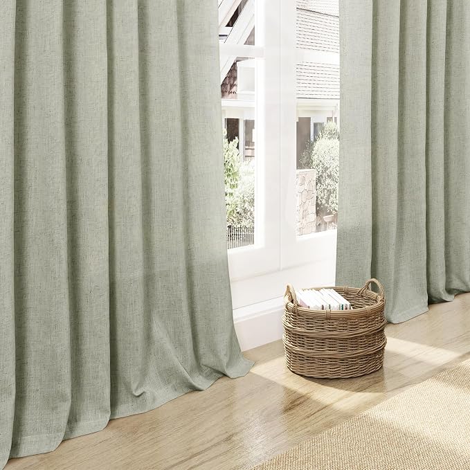 Long Sage Green Curtain 2 Panels 105 inches Long - Image 7
