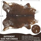 Faux Cowhide Rug, Animal Cow Hide Rug, 7 x 6.2 Ft Spotted Brown | Premium - Image 2