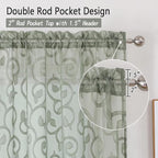 Sage Green Semi Sheer Curtains 84 inches Long - Image 3