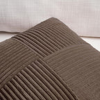 Fancy Homi 2 Packs Dark Brown Euro Decorative Throw Pillow Covers 26x26 Inch for Couch Bed, Rustic Farmhouse Boho Home Decor, Soft Corss Corduroy Patchwork Textured Square Cushion Case 66x66 cm