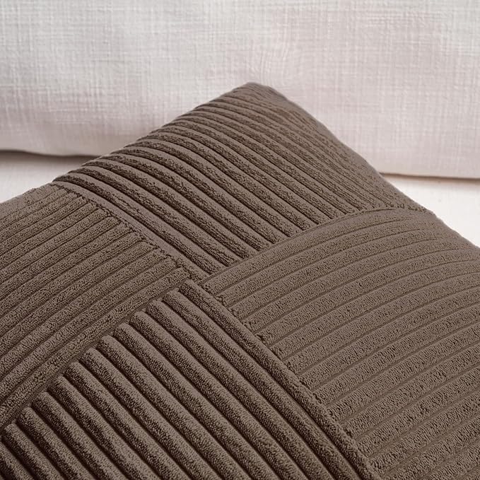 Fancy Homi 2 Packs Dark Brown Lumbar Decorative Throw Pillow Covers 14x22 Inch - Image 3