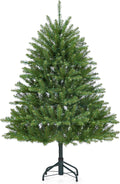 4.5FT Pre-Lit Artificial Christmas Tree with Color Lights,Green PE & PVC Artificial Xmas Tree,Easy Assembly, Full Branch Tips& Foldable Stand for Home, Office, Party Decoration for Xmas Holiday